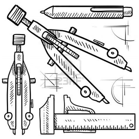 14559447-doodle-style-drafting-tools-sketch-in-vector-format-set-includes-compass-dividers ...