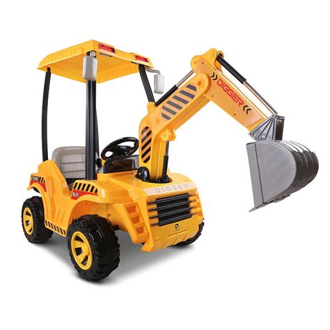 Buy Kids Ride On Electric Digger Excavator Bulldozer - Yellow Online in Australia