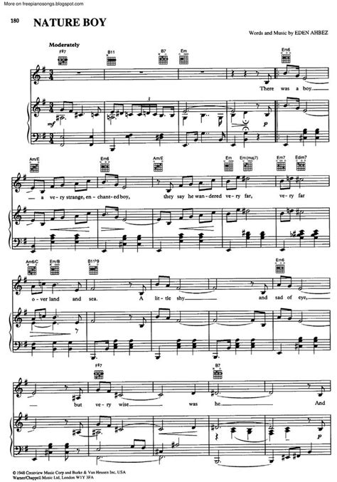 Nature Boy free sheet music by Celine Dion | Pianoshelf