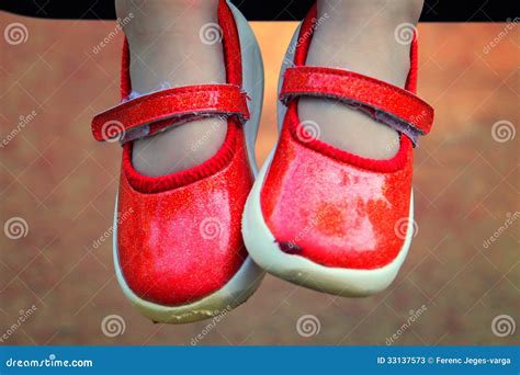 Children legs in red shoes stock image. Image of large - 33137573