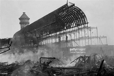 The wreckage left by the fire which destroyed Crystal Palace exhibition ...