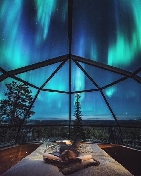 Watching the Aurora Borealis from a Glass Igloo in Finland : r/CozyPlaces