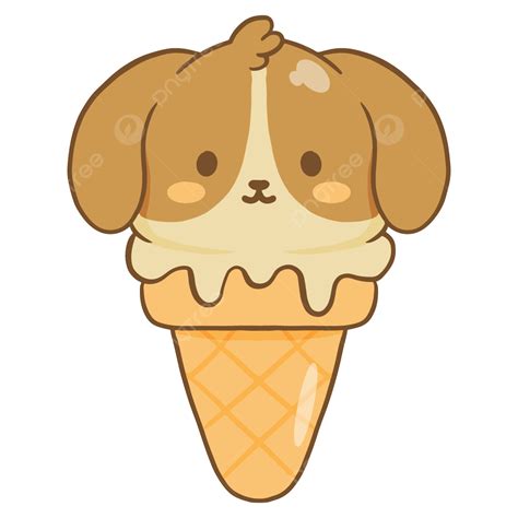 Cute Dog Ice Cream Illustration, Dog, Ice Cream, Cute PNG and Vector ...