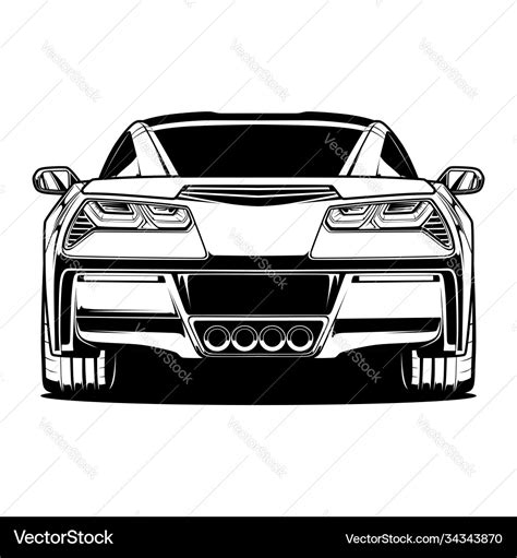 Black and white car Royalty Free Vector Image - VectorStock