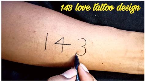 143 se tattoo kaise banaye/tattoo by using 134/love tattoo/pen tatto ...