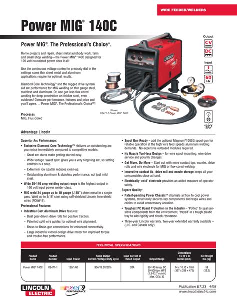 Lincoln 140 Hd Mig Welder Instruction Manual