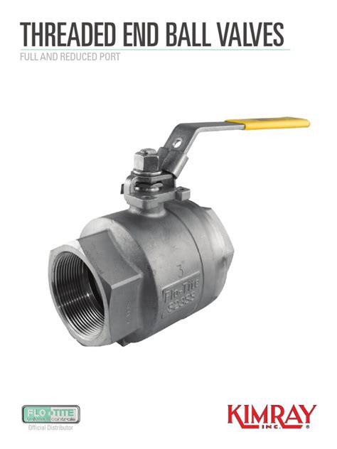 Threaded End Ball Valves: Full and Reduced Port | PDF | Valve ...