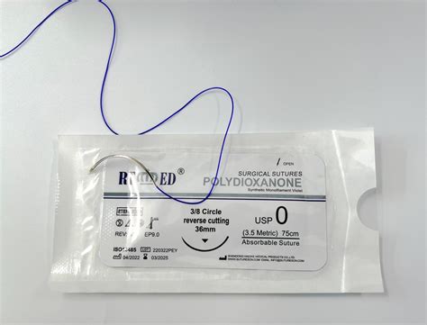 Absorbable Monofilament Polydioxanone (PDS) Suture with Needle - Suture Needle and Thread and ...