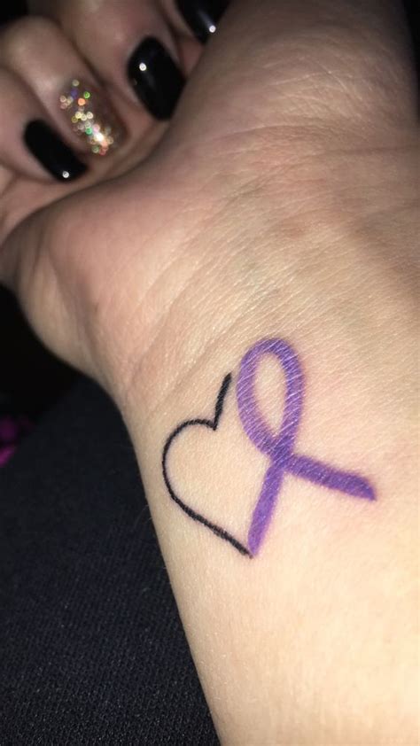 Pancreatic Cancer Ribbon Tattoo