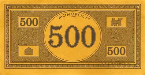 Printable 500 Monopoly Money