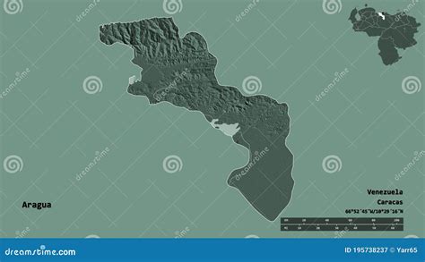 Aragua, State of Venezuela, Zoomed. Administrative Stock Illustration ...