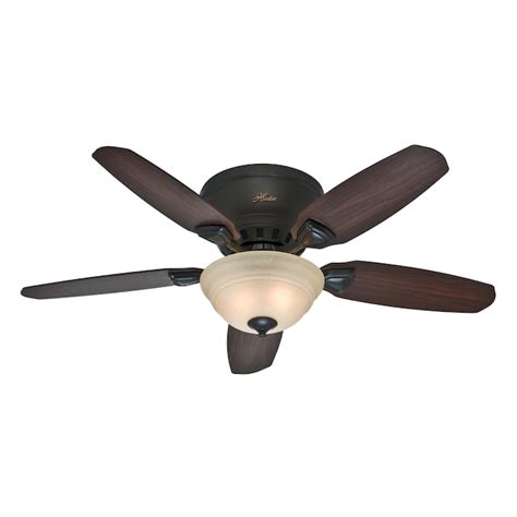 Hunter 46-in Louden Low Profile Premier Bronze Ceiling Fan with Light ...