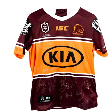 (3) Team signed 2020 Brisbane Broncos jersey