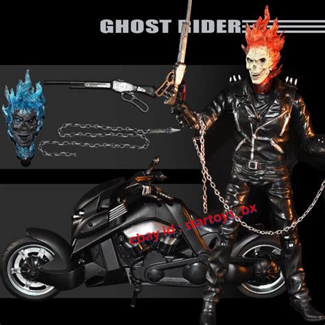 Ghost Rider W Motorcycle 9" Action Figure Double Headed 23cm H Model IN ...