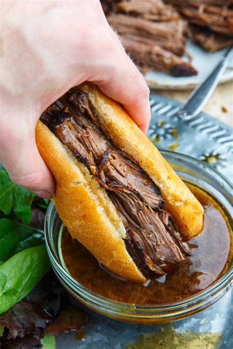 Slow Cooker Roast Beef French Dip Sandwich - Closet Cooking