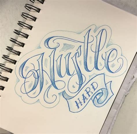 Hustle Hard - Tattoo Lettering Design