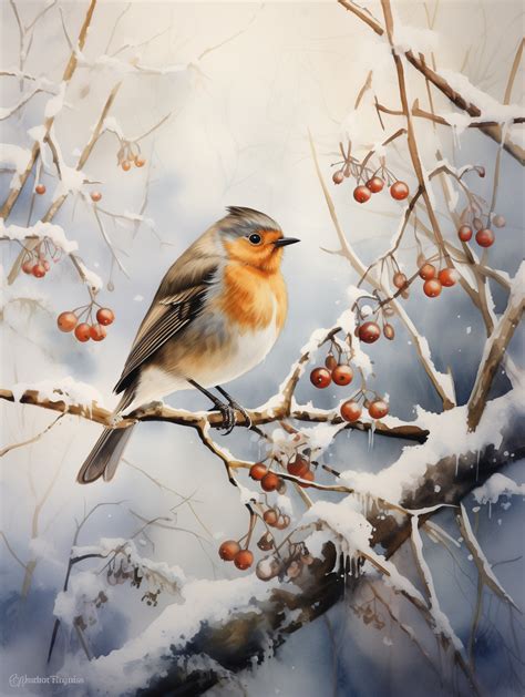 Robin Bird In Winter Free Stock Photo - Public Domain Pictures