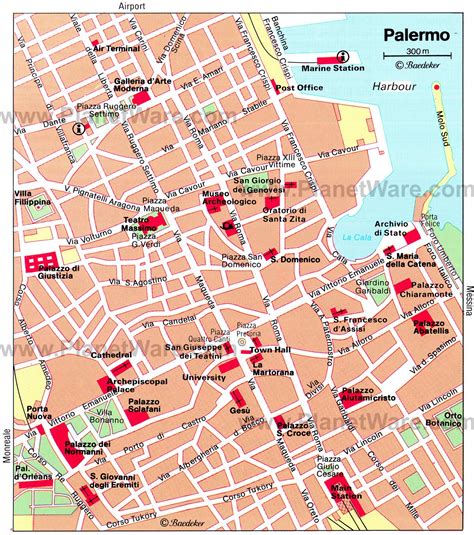 Palermo City Center Map - Tourist Attractions