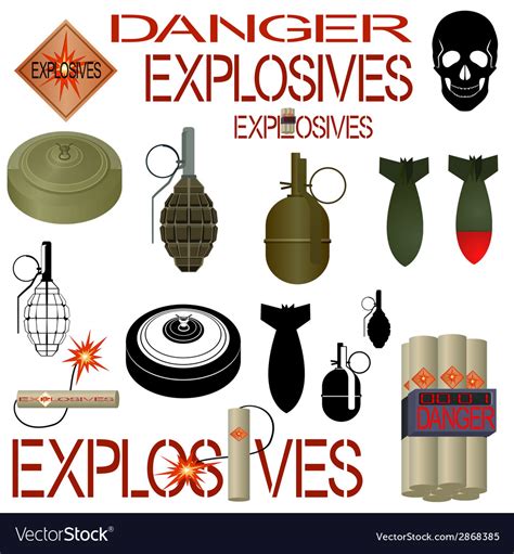 Military and industrial explosives Royalty Free Vector Image