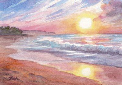 Zeh Original Art Blog Watercolor and Oil Paintings: Sunset Beach ...