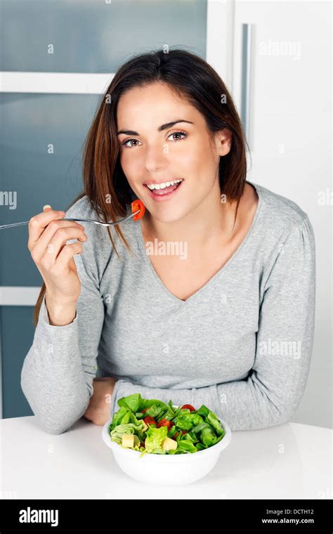 girl eating healthy food at home Stock Photo - Alamy