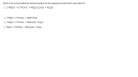 Solved Which is the correct balanced chemical equation for | Chegg.com