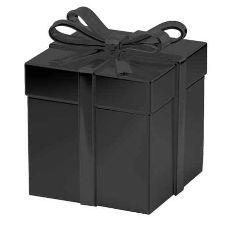 Black gift box PNG transparent image download, size: 992x970px