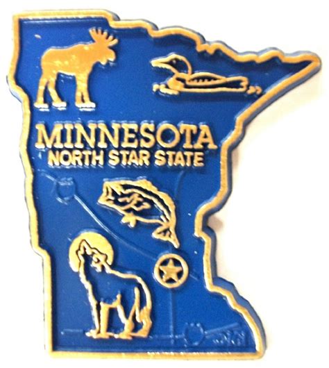 Minnesota the North Star State Map Fridge Magnet