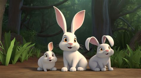 White Rabbits Group Of Are Standing In The Woods Backgrounds | JPG Free Download - Pikbest