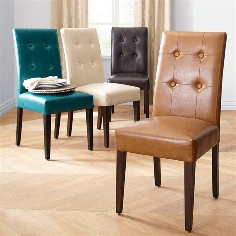 Marshall Brown Faux Leather Dining Chair with Espresso Wood | Pier 1 | Dining chairs, Teal ...