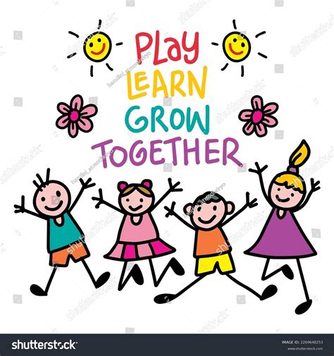 Play Learn Grow Together Lettering Educational Stock Vector (Royalty Free) 2269648253 | Shutterstock