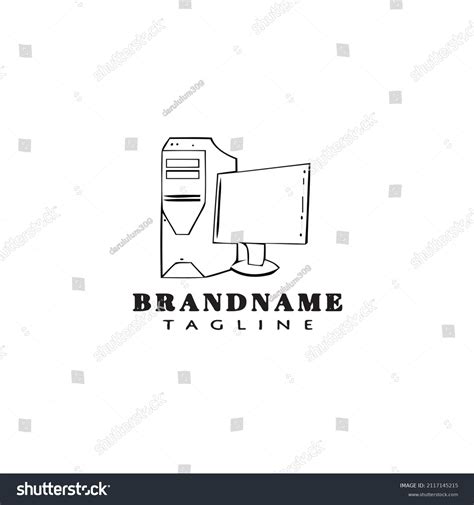 Computer Cartoon Logo Template Icon Design Stock Vector (Royalty Free) 2117145215 | Shutterstock