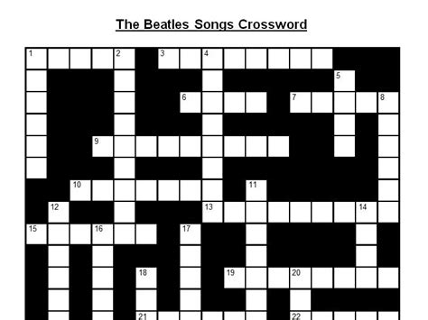 Crossword on The Beatles Songs (+Answers) | Teaching Resources