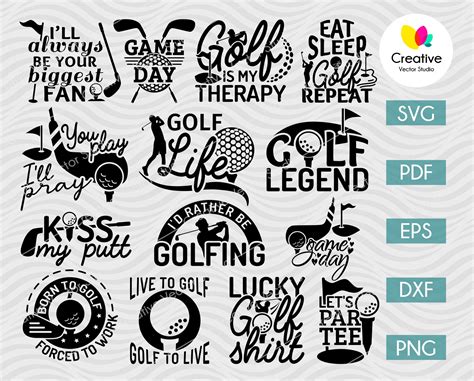 Golf SVG Bundle | Quotes Cut Files | Creative Vector Studio