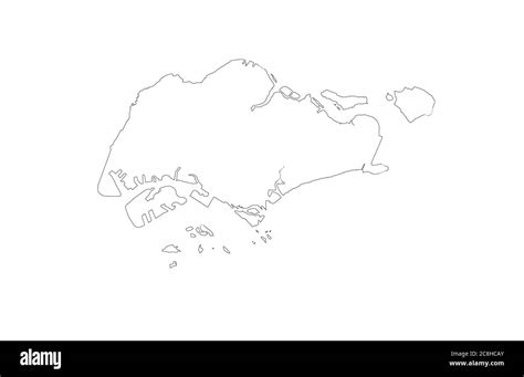 Singapore map outline vector illustration Stock Vector Image & Art - Alamy