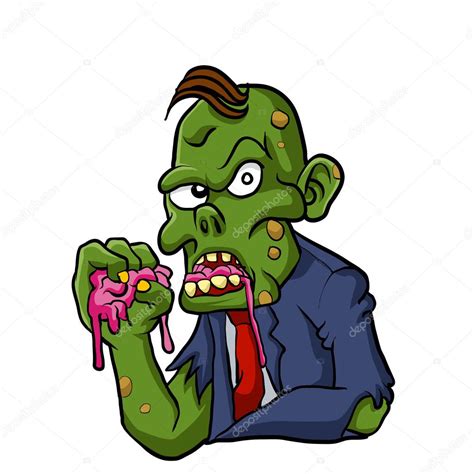 Zombie eating brains cartoon | Zombie eating brains.zombie cartoon . — Stock Vector © Milesthone ...