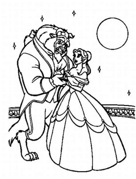 Belle and the Best Dancing in the Moonlight Coloring Page: Belle ...