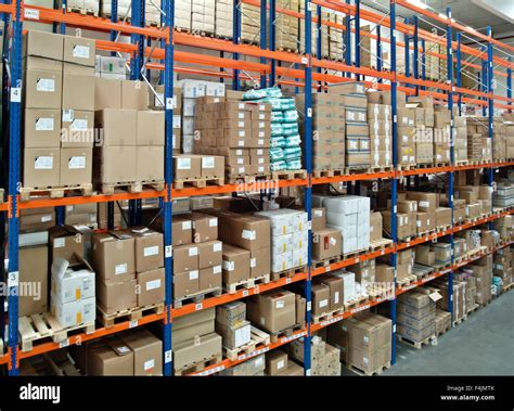 View in a warehouse with a full high-bay Stock Photo - Alamy