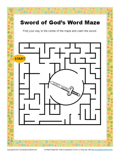 Armor of God for Kids Activities on Sunday School Zone