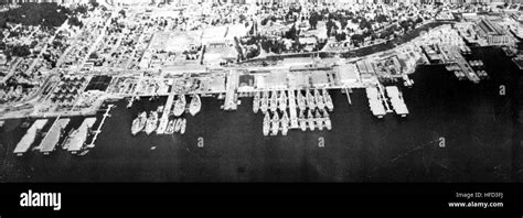 Aerial view of Puget Sound Naval Shipyard with reserve ships c1948 ...