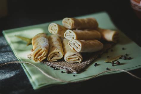 Spring Rolls on Piece of Fabric · Free Stock Photo