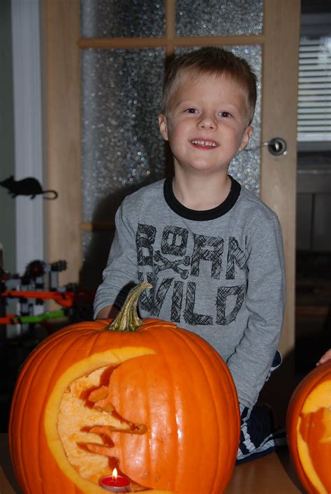 pumpkin carving 2012 009 | Nolan loves his moon pumpkin | Flickr