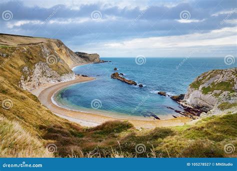 Man O`War Cove on the Dorset Coast in Southern England, between the Headlands of Durdle Door To ...