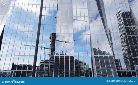 Reflection in the Glass of the Skyscraper Facade Stock Image - Image of ...