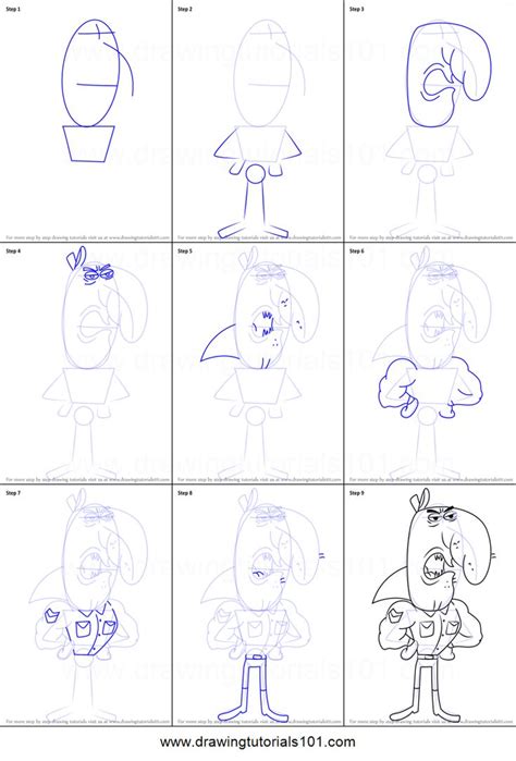 How to Draw Sergeant Roderick from SpongeBob SquarePants Printable ...