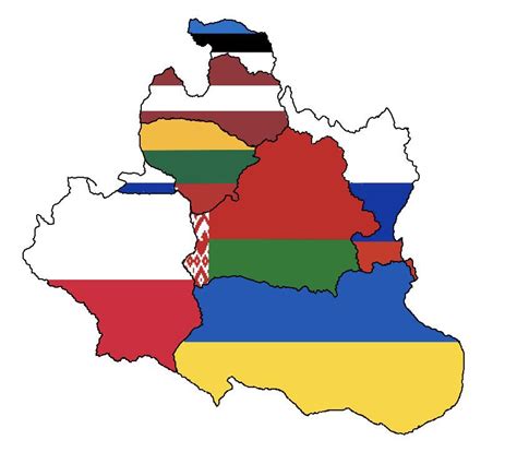 Flag map of Poland-Lithuania with modern flags : r/MapPorn