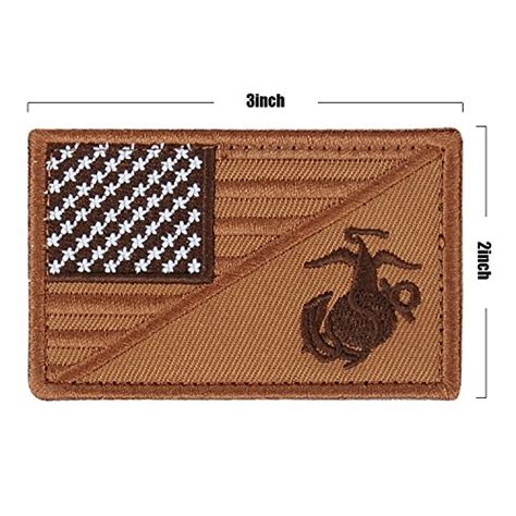 YUEAON 8pcs american flag velcro patches morale tactical embroidered military patch-usmc-marine ...