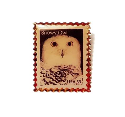 VINTAGE USPS SOUVENIR Pin First Class Postage Stamp Snowy Owl Lapel Style 1999 $13.99 - PicClick