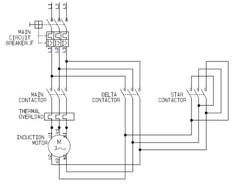 Power Circuit of a Star Delta or Wye Delta Electric Motor Controller ...