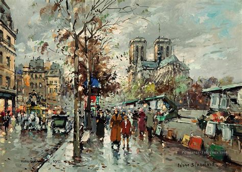 antoine blanchard notre dame les bouquinistes Peinture Tableau en Vente